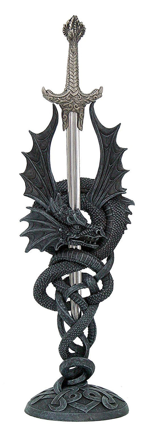 Pacific Giftware Mystical Spiral Dragon Letter Opener Desktop Decor 10 Inch Tall