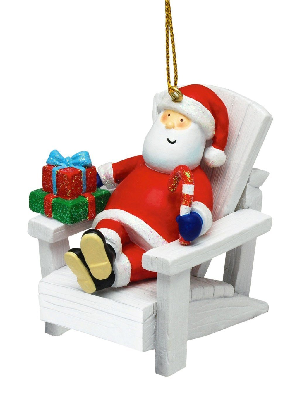 Santa Relaxing in Beach Chair Christmas Holiday Ornament