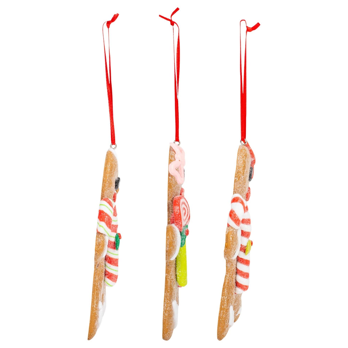 RAZ Imports No Place Like Home Brown Gingerbread Man Clay Dough Christmas Ornaments Set 3