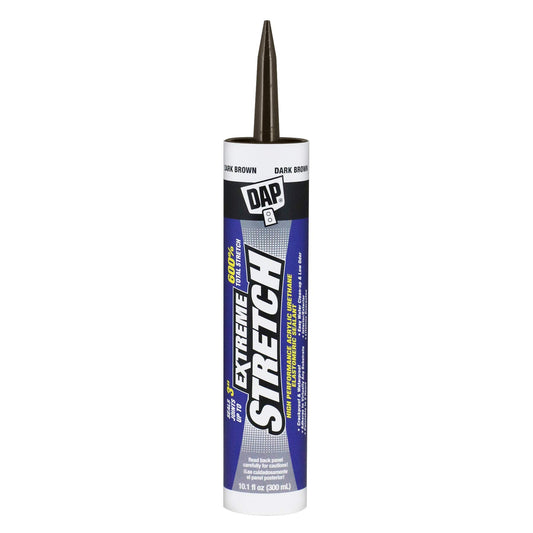 DAP Extreme Stretch Acrylic Urethane Premium Elastomeric Sealant, Dark Brown, 10.1 Oz (7079818708)