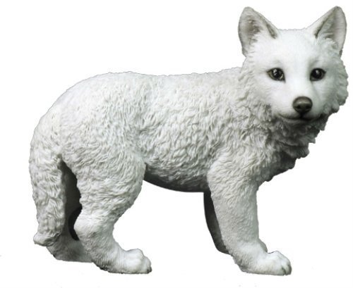 5.13 Inch Wolf Cub Standing Decorative Statue Figurine, Grey
