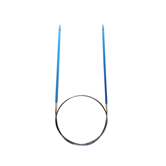 Kollage Square Circular Blue 32-inch (81cm) Knitting Needle with Firm Cable