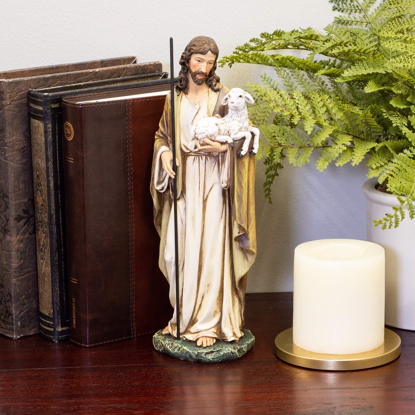 Joseph's Studio by Roman, Renaissance Collection, 4" H Good Shepherd Figure, Home Décor, Devout Gift, Prayerful Inspiration (2x1x4)