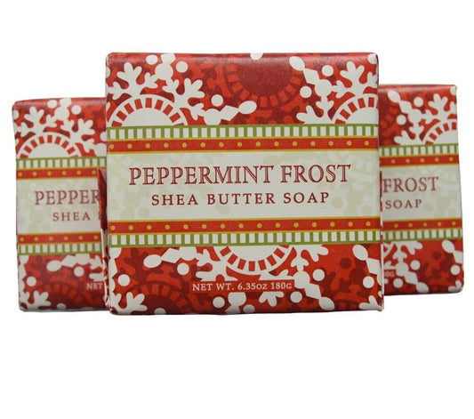 Greenwich Bay - 6oz Holiday Shea Butter - 3 Bar Soaps - Peppermint Frost