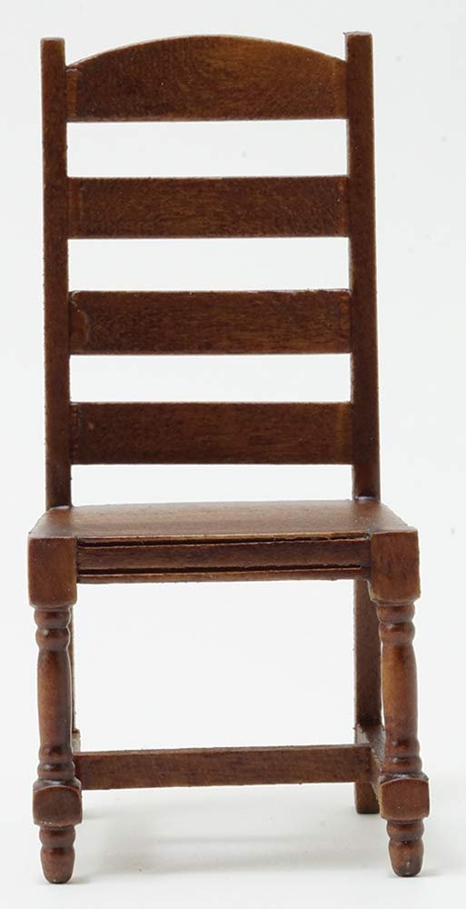 Classics by Handley Dollhouse Miniature Ladder Back Side Chair, Walnut