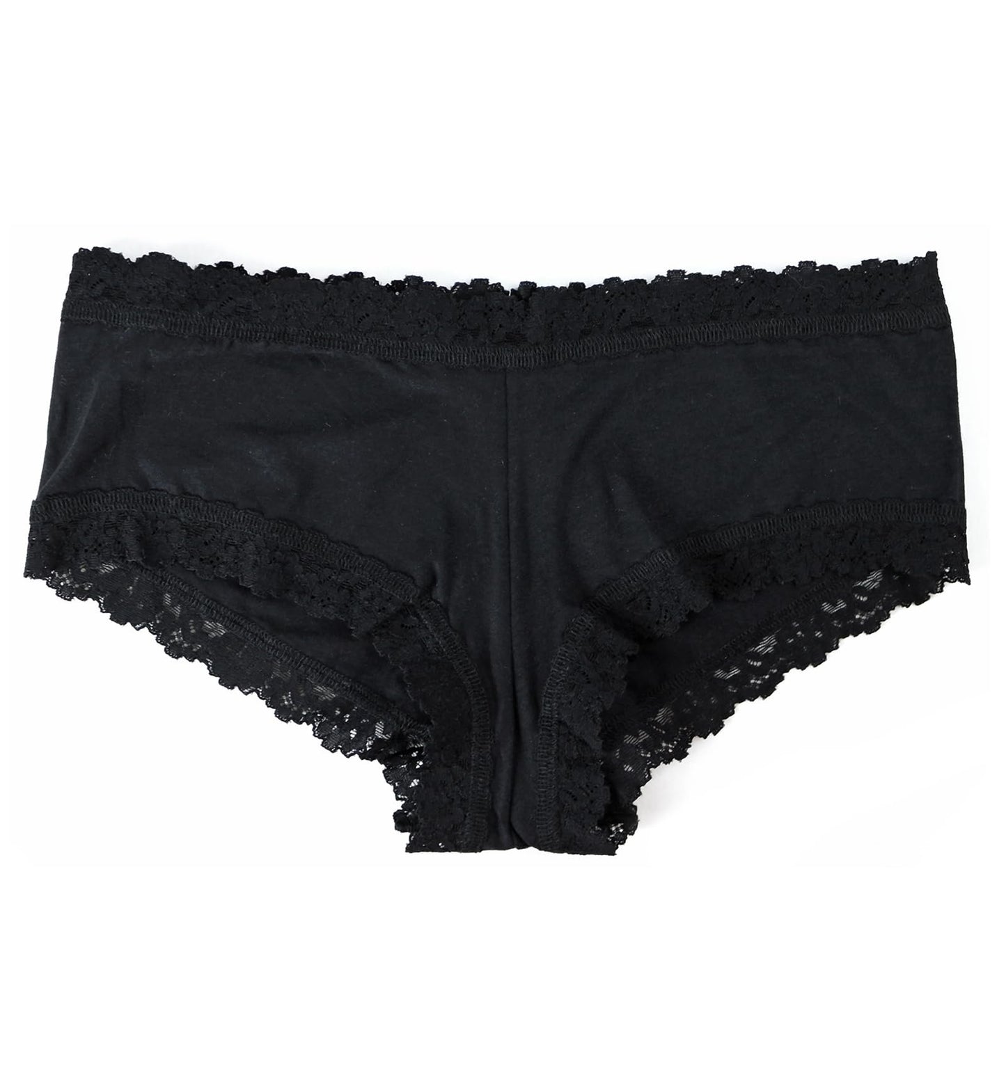 hanky panky Women's Rolled Organic Cotton Boyshort with Lace
