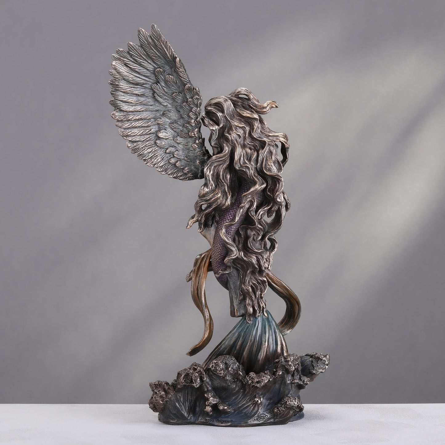 Veronese Design 12 Inch Mermaid Angel Lover Statue Impossible Love by Selina Fenech Cold Cast Resin Bronze Finish Sculpture