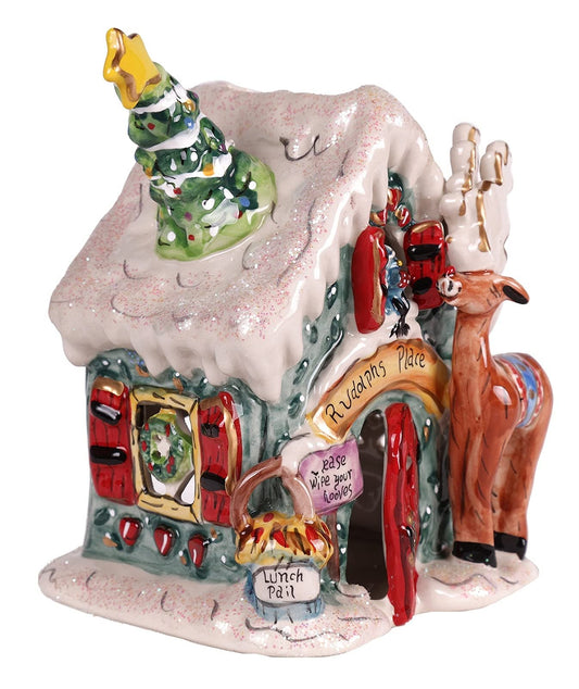 Blue Sky Clayworks 888032 Rudolph Place Candle House, 7-inch Height