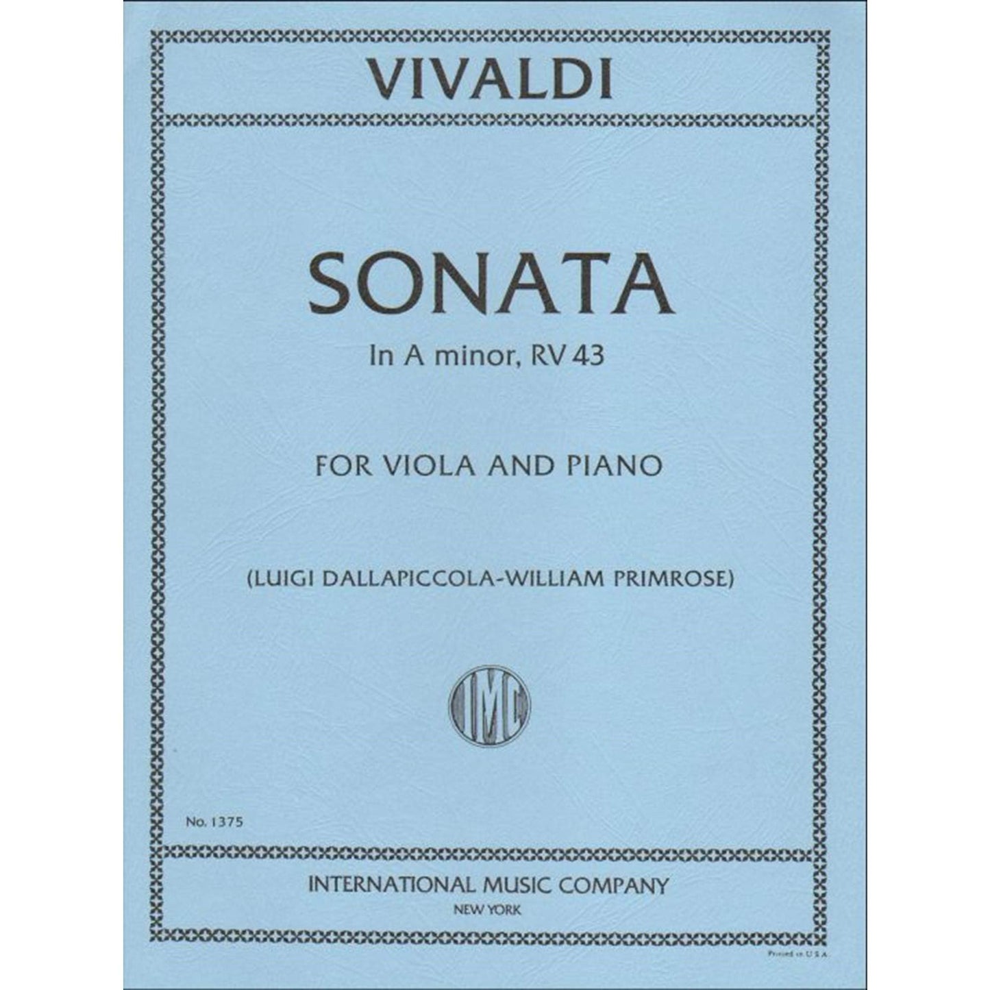Vivaldi, Antonio - Sonata No 3 in a minor, RV 43 - for Viola - edited by William Primrose - International Music Company [Sheet music] [Sheet music] [Sheet music] [Sheet music] [Sheet music] [Sheet music] [Sheet music] [Sheet music] [Sheet music] [Sheet...