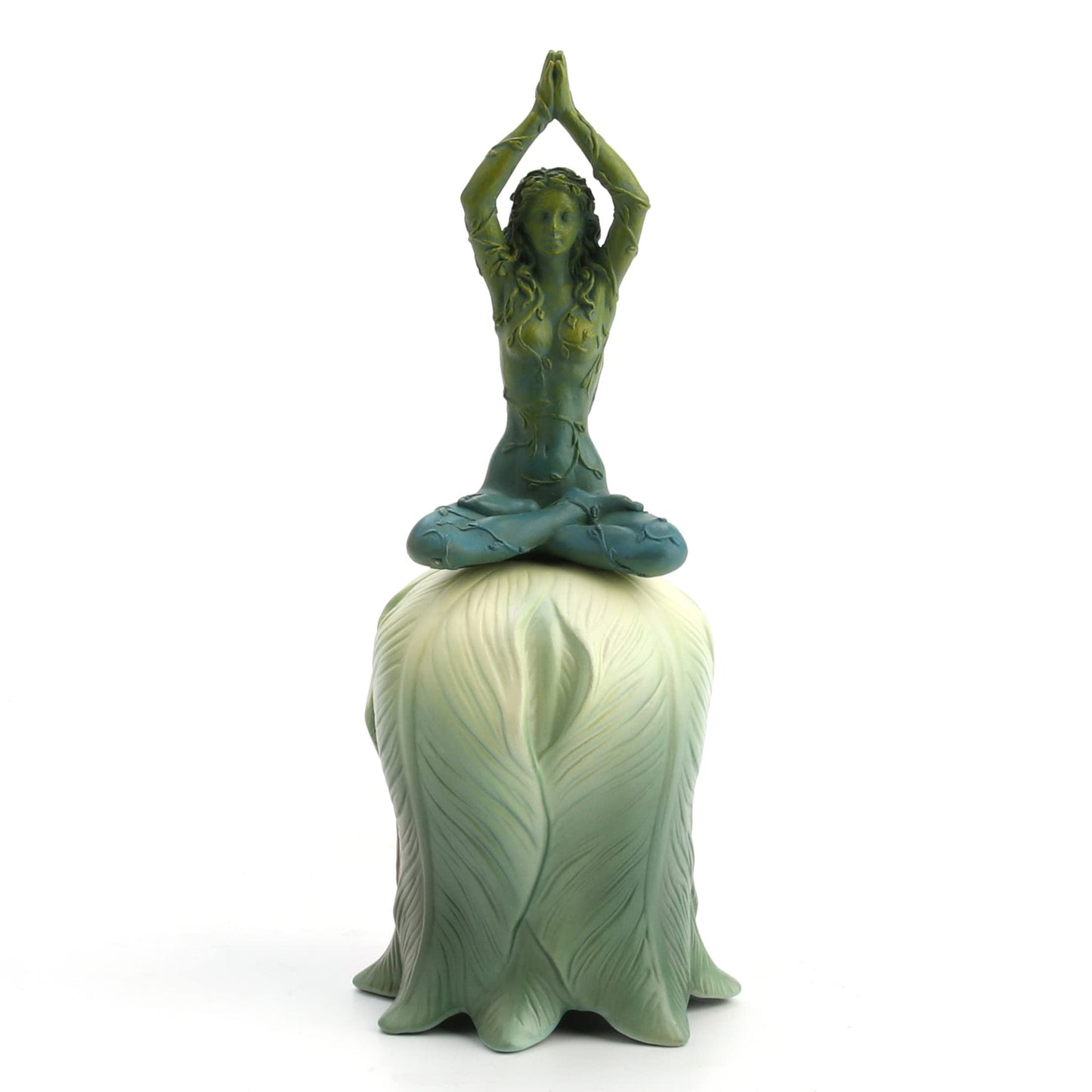 Veronese Design 6 3/4" Mother Earth Gaia Arms Raised Meditation Flower Hand Bell Resin Figurine