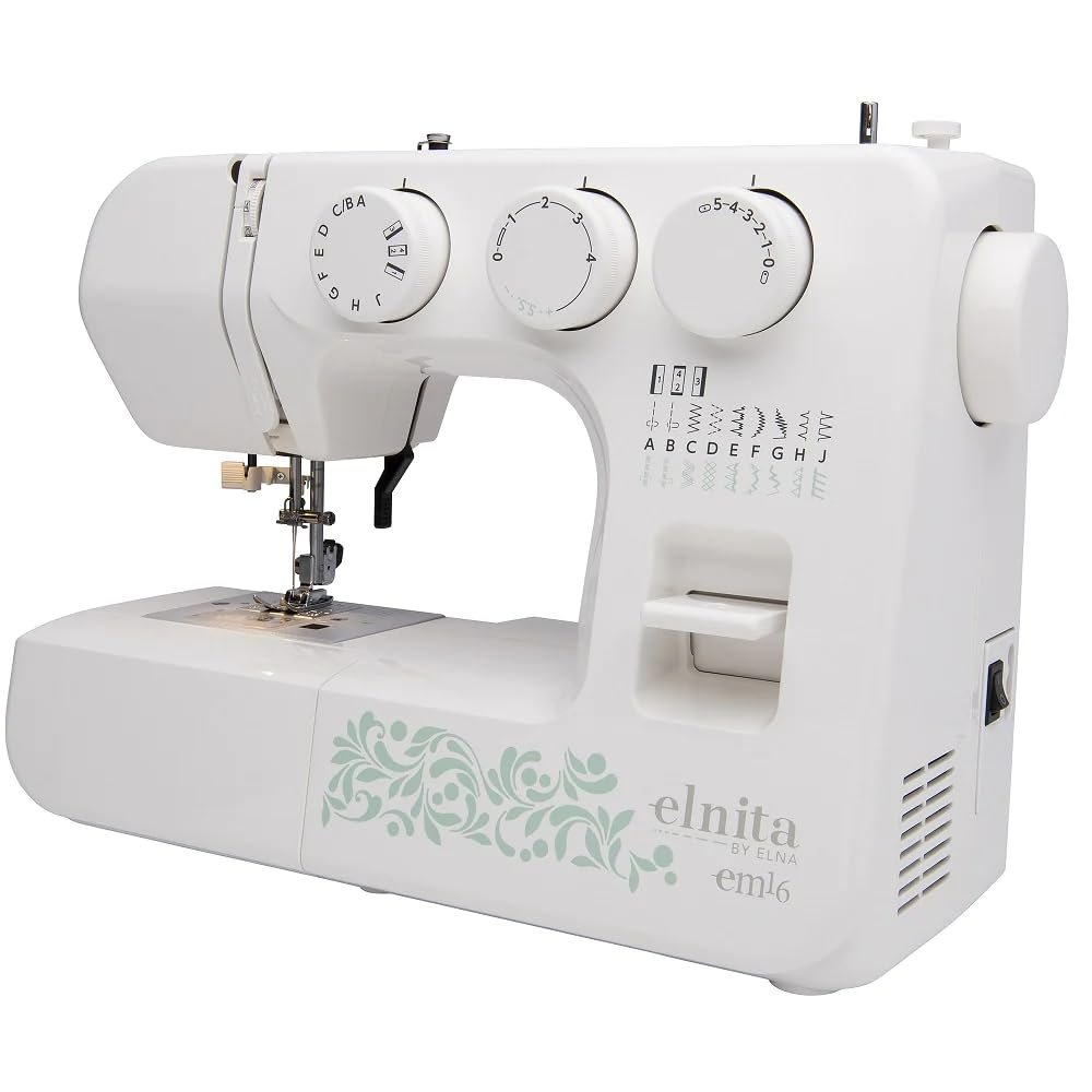 Elnita EM16 Mechanical Sewing Machine with 16 Stitches and Free Arm Convertible