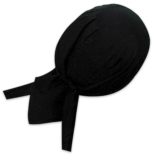 Danbanna Deluxe Classic Solid Black Bandana Headwrap Headscarf Adjustable Cap Hat with Terry Cloth Sweatband By Capsmith