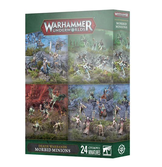 Warhammer UNDERWORLDS: Morbid Minions – 24 Death-Themed Push-Fit Miniatures with Scenic Bases, Fighter & Warscroll Cards