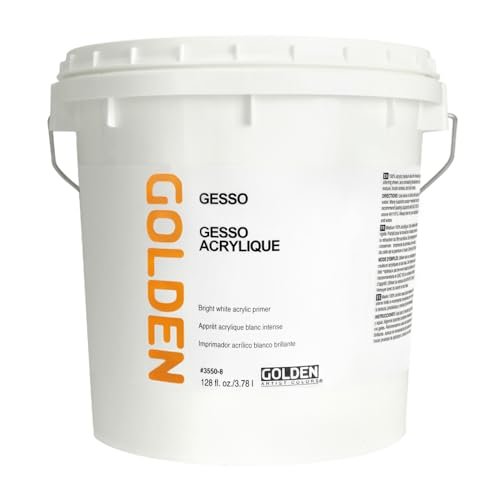 Gesso by GOLDEN, 128 fl. oz. Jug, Professional Acrylic Gesso, Opaque