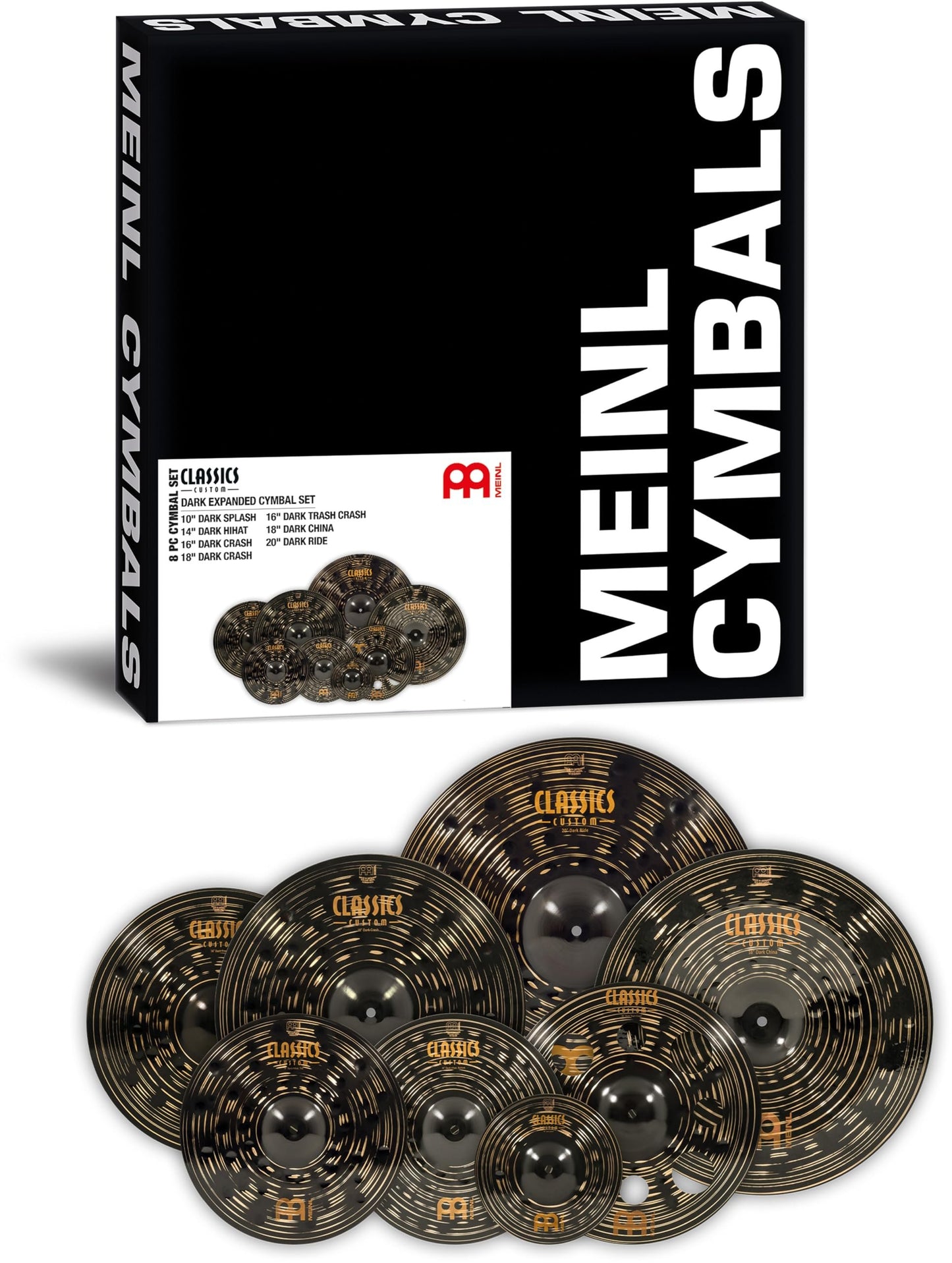 Meinl Cymbals Classics Custom Dark Expanded Set — Made in Germany, 2-Year Warranty (CCD-CS2)