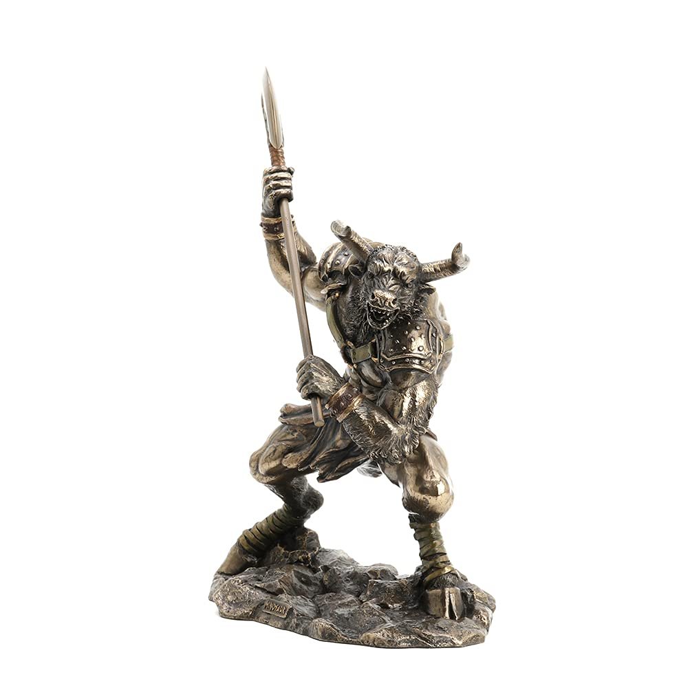 Veronese Design 13 3/4" Tall Minotaur The Creature from The Labyrinth Cold Cast Bronze Resin Sculpture