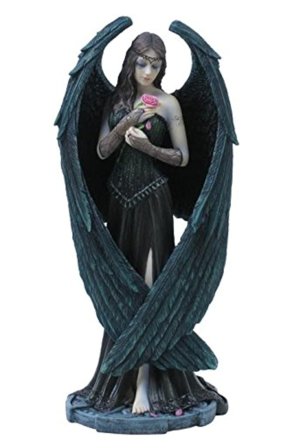 8.75 Inch Fantasy Figure Tattooed Fallen Angel Rose Objet D'Art Gift