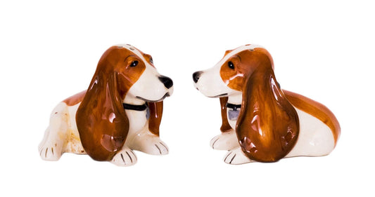 Blue Sky Clayworks Puppy Dog Basset Hound Salt and Pepper Shakers 16377