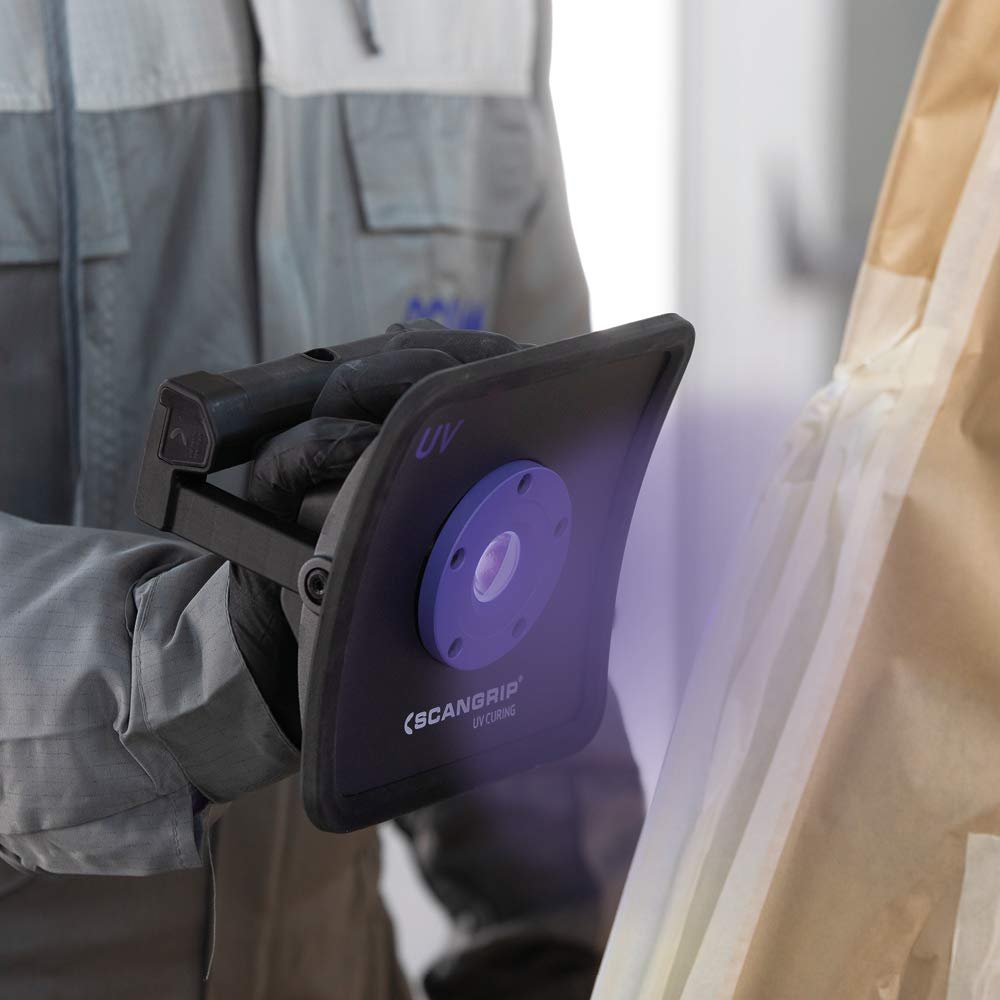 SCANGRIP NOVA-UV S, Rechargeable and Portable LED Flood Light for Fast UV Curing, Paint Repair of Larger Areas, Handheld, can be Used on Plastic and Heat Sensitive Material
