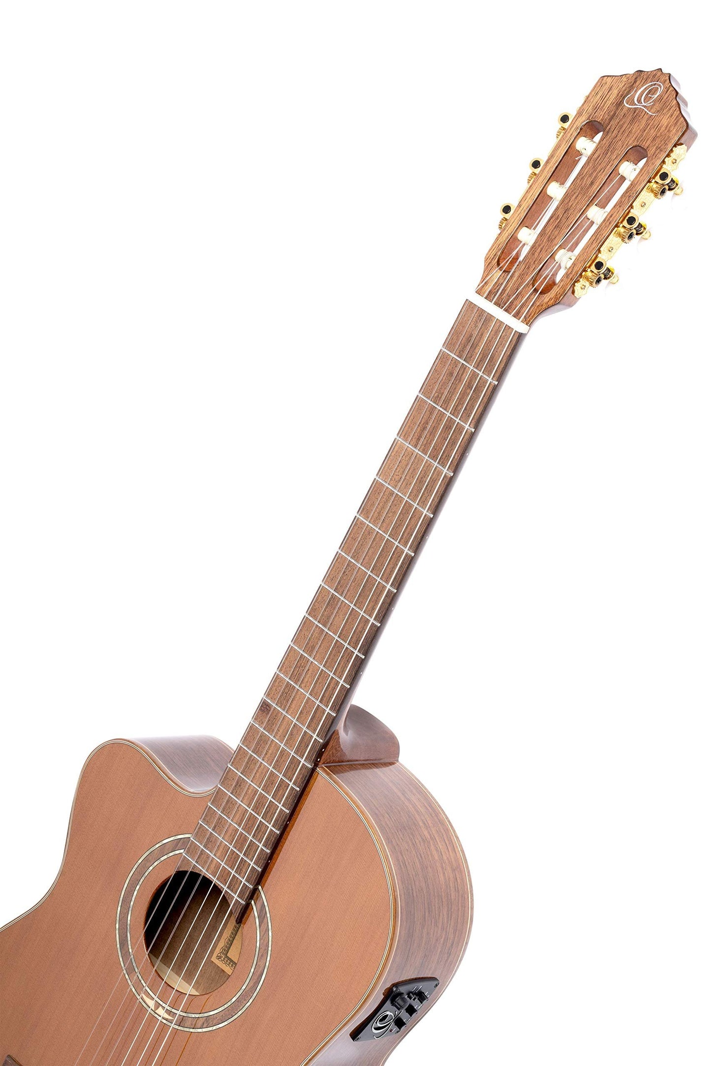 Ortega Guitars 6 String Performer Series Left-Handed Solid Top Medium Neck Acoustic-Electric Nylon Classical Guitar w/Bag, (RCE159MN-L)