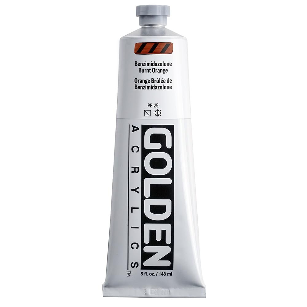 Heavy Body Acrylics by GOLDEN, Benzimidazolone Burnt Orange, 5 fl. oz. Tube, Professional Acrylic Paint, Semi-Transparent