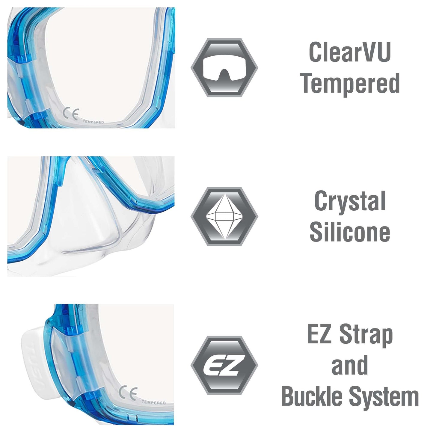 TUSA Sport Adult Platina Hyperdry Mask, Snorkel, & Fins Travel Set