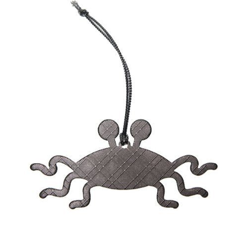 Flying Spaghetti Monster Metallic Hanging Ornament - Silver
