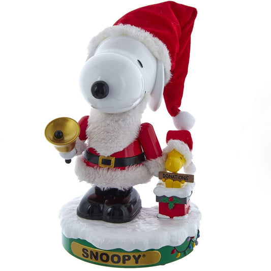 Peanuts 10-Inch Battery-Operated Musical Santa Snoopy Nutcracker