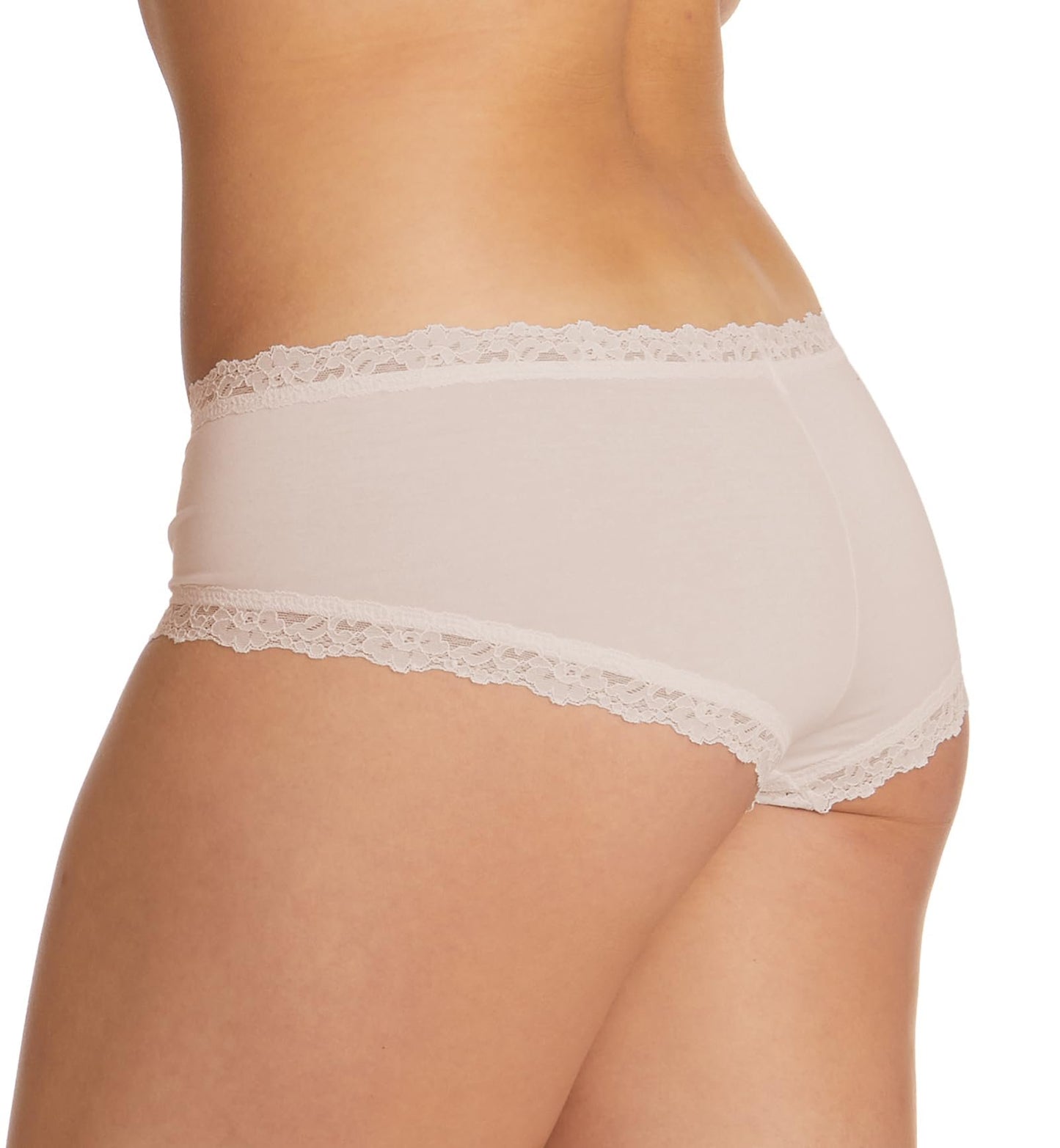 hanky panky Women's Rolled Organic Cotton Boyshort with Lace