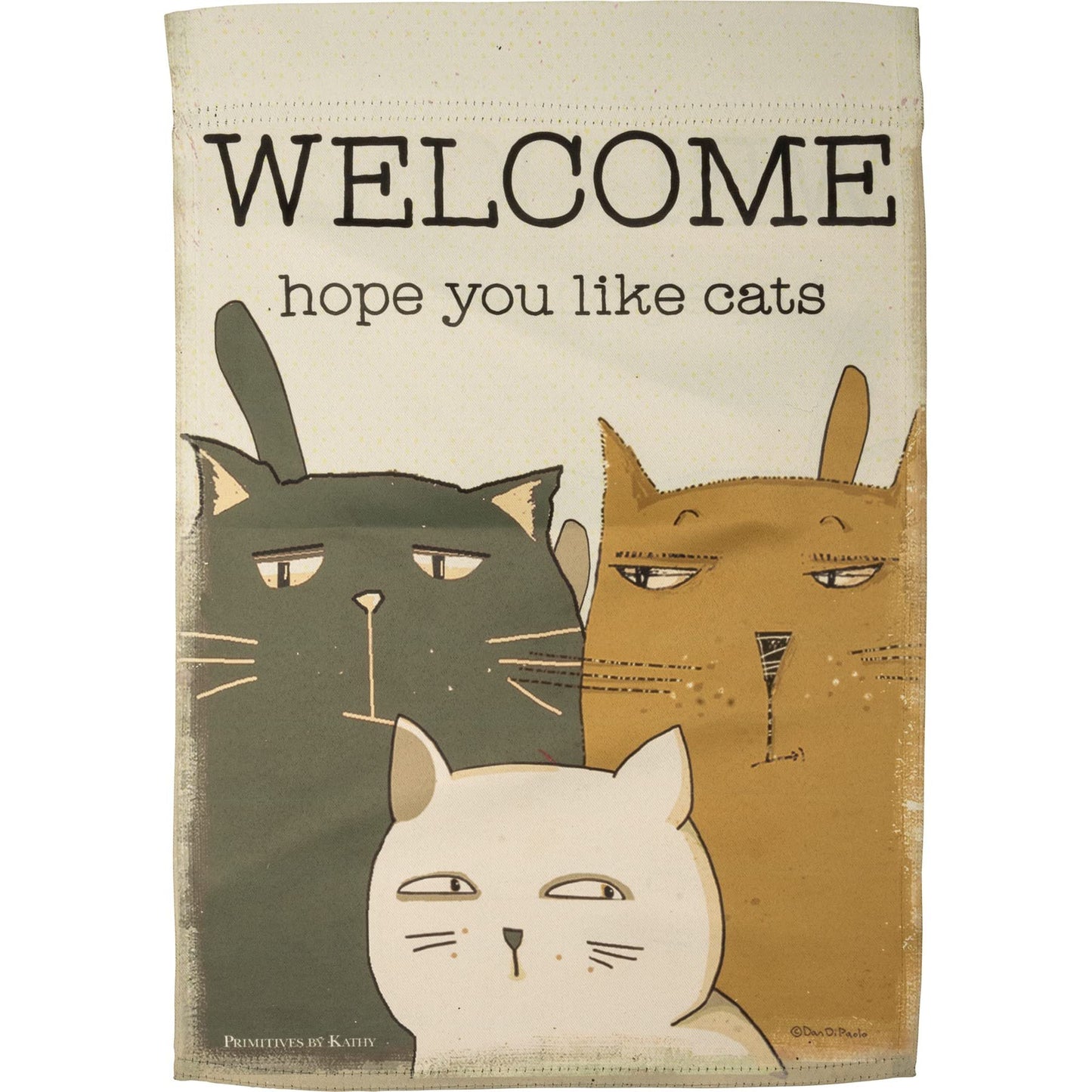 Primitives by Kathy Welcome Hope You Like Cats Garden Flag