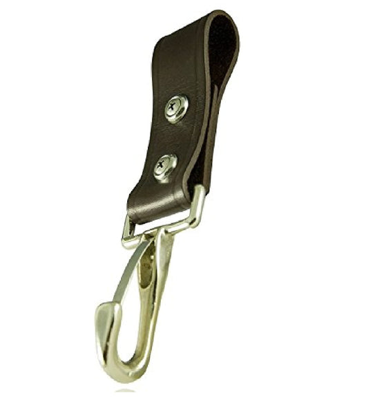 Boston Leather 6548-BLK-1 Men's Black Leather Strap Hook For Truckman's Belt