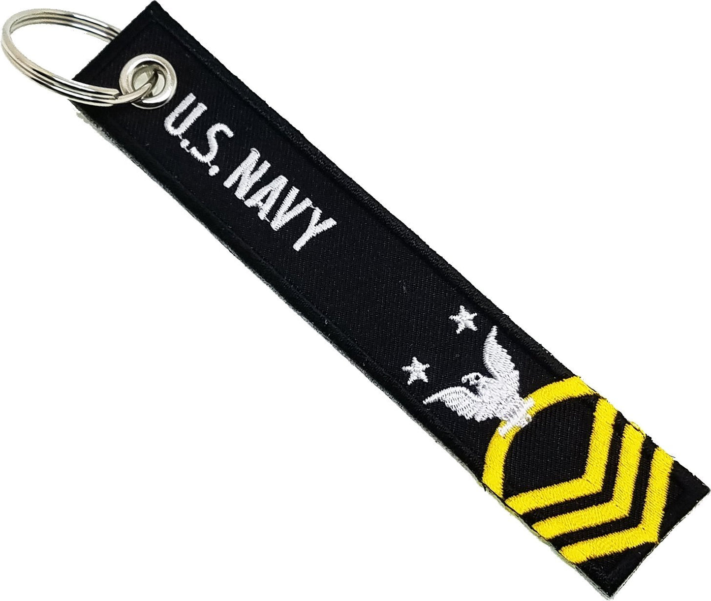 U.S. Navy Master Chief Petty Officer Black Embroidered Key Chain