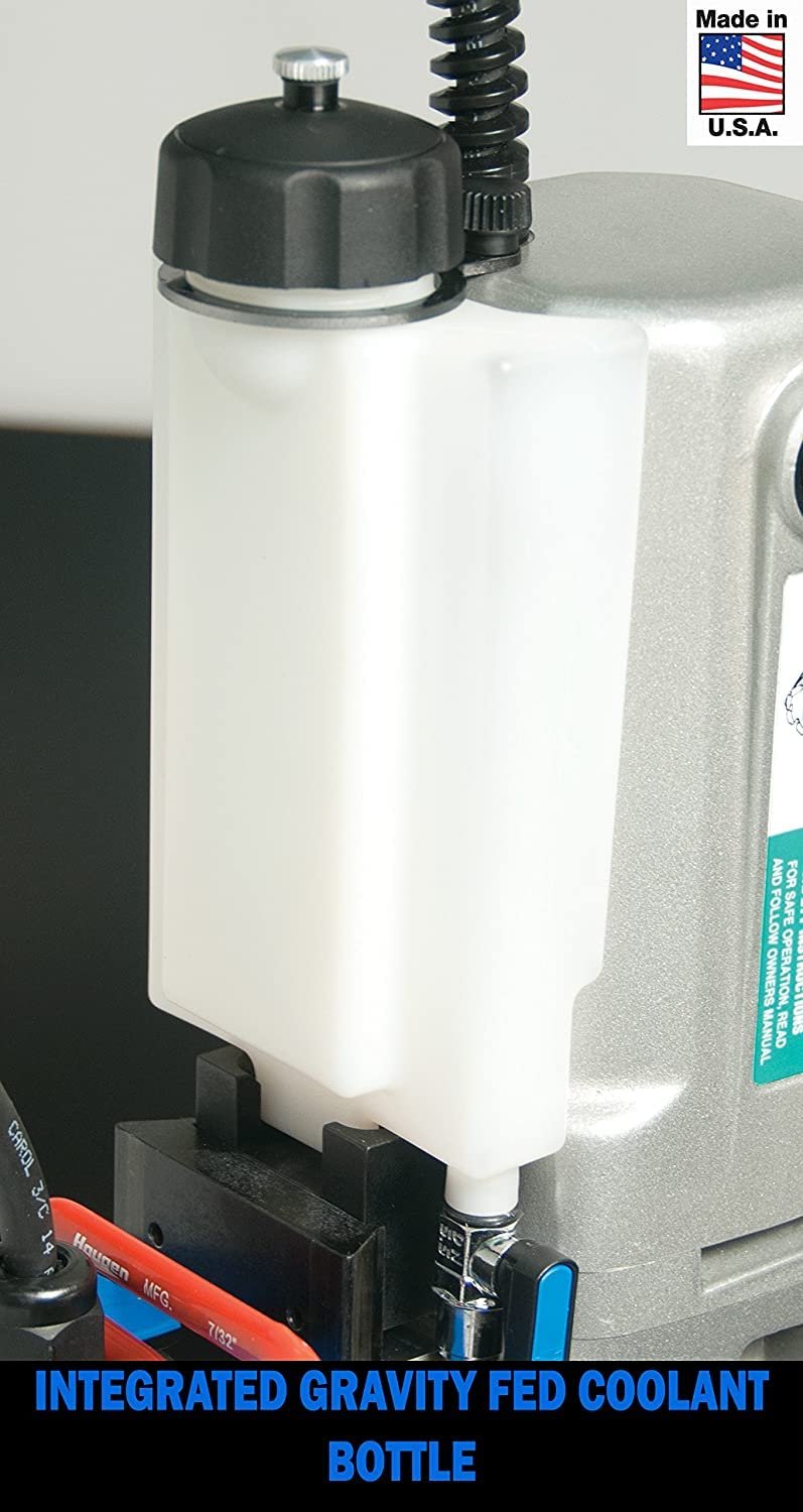 Hougen HMD905 115-Volt Magnetic Drill with Coolant Bottle and 2 Speed