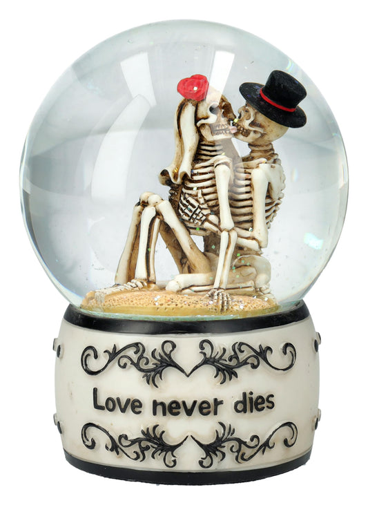 Pacific Giftware 5" Tall Love Never Dies' Romantic Gothic Collectible Eternal Love Skeleton Water Globe