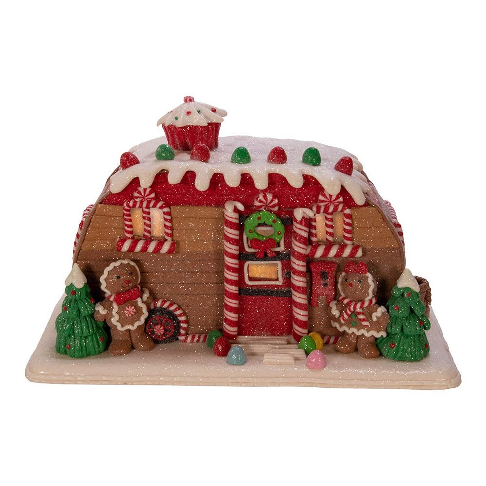 Kurt Adler 6-Inch Gingerbread Camper House Table Piece