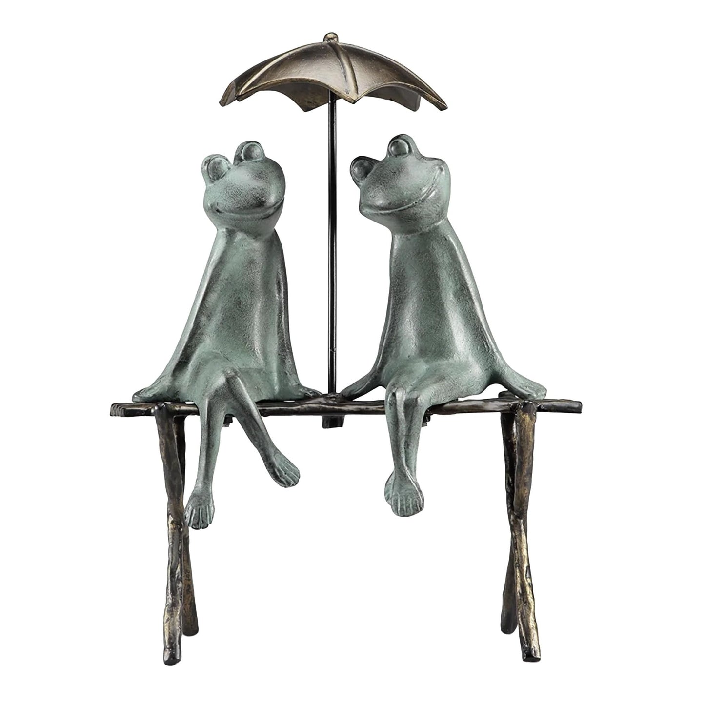 SPI Home Cast Aluminum Frog Lovers Garden Sculpture 18 Inches High
