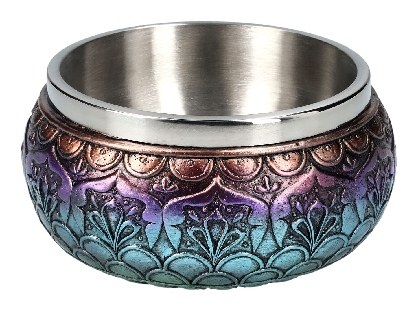 Pacific Giftware Wicca Metaphysical Positive Energy Spiritual Divinity Intricate Gradient Colors Chakra Buddhist Mandala Smudging Smudge Bowl Figurine Scrying Vessel Container Decorative Bowls