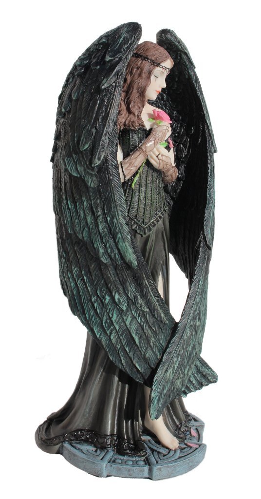 Nemesis Now Ltd Anne Stokes ANGEL ROSE Statue, Fantasy Art Figure 8 1/2-in Pink, Blue, Green, Black, Beige, Brown
