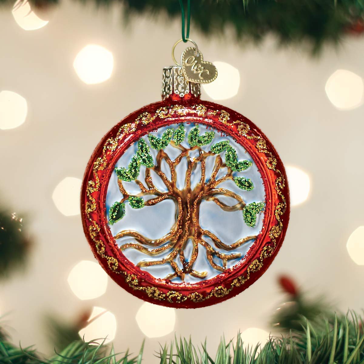 Old World Christmas Ornaments: Assortment of Trees Glass Blown Ornaments for Christmas Tree