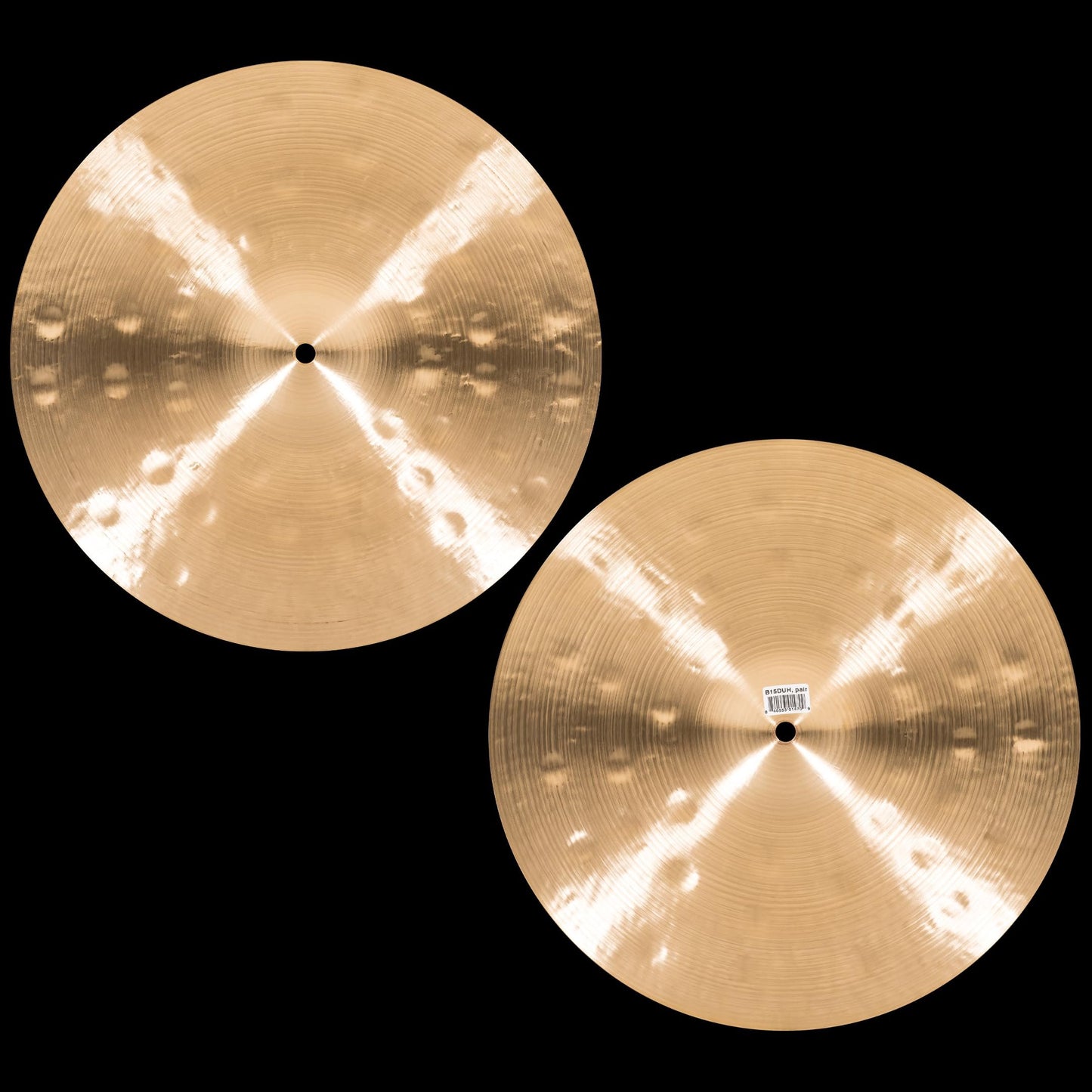 Meinl Cymbals Byzance 14" Dual Hihats, Pair — Made in Turkey — Hand Hammered B20 Bronze, 2-Year Warranty, B14DUH