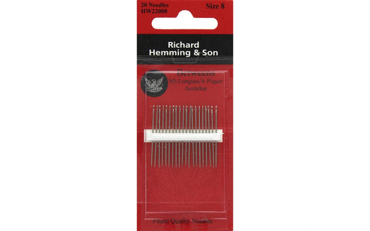 Colonial Needle 20 Count Richard Hemming Between Quilting Needles, Size 8