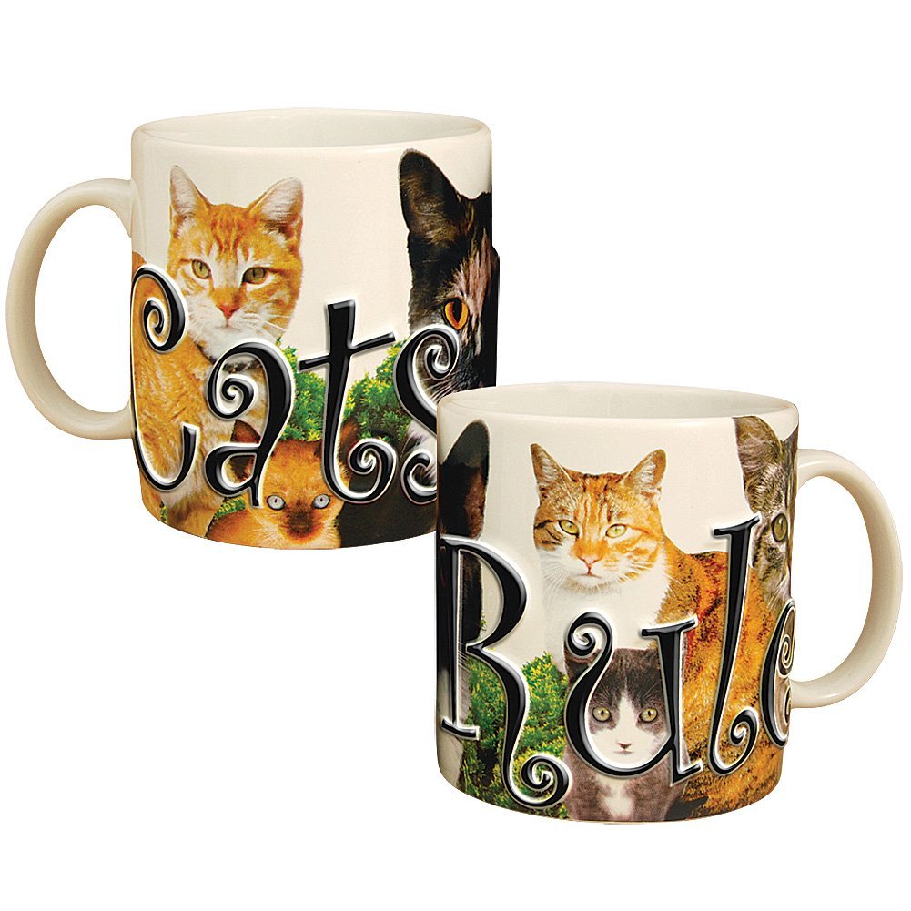Americaware PMCAT01 18oz. Ceramic Cats Rule Mugs