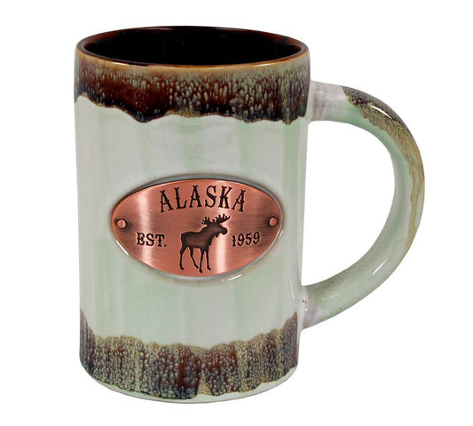 Americaware 15 oz Reactive Glaze Alaska Copper Medallion Mug