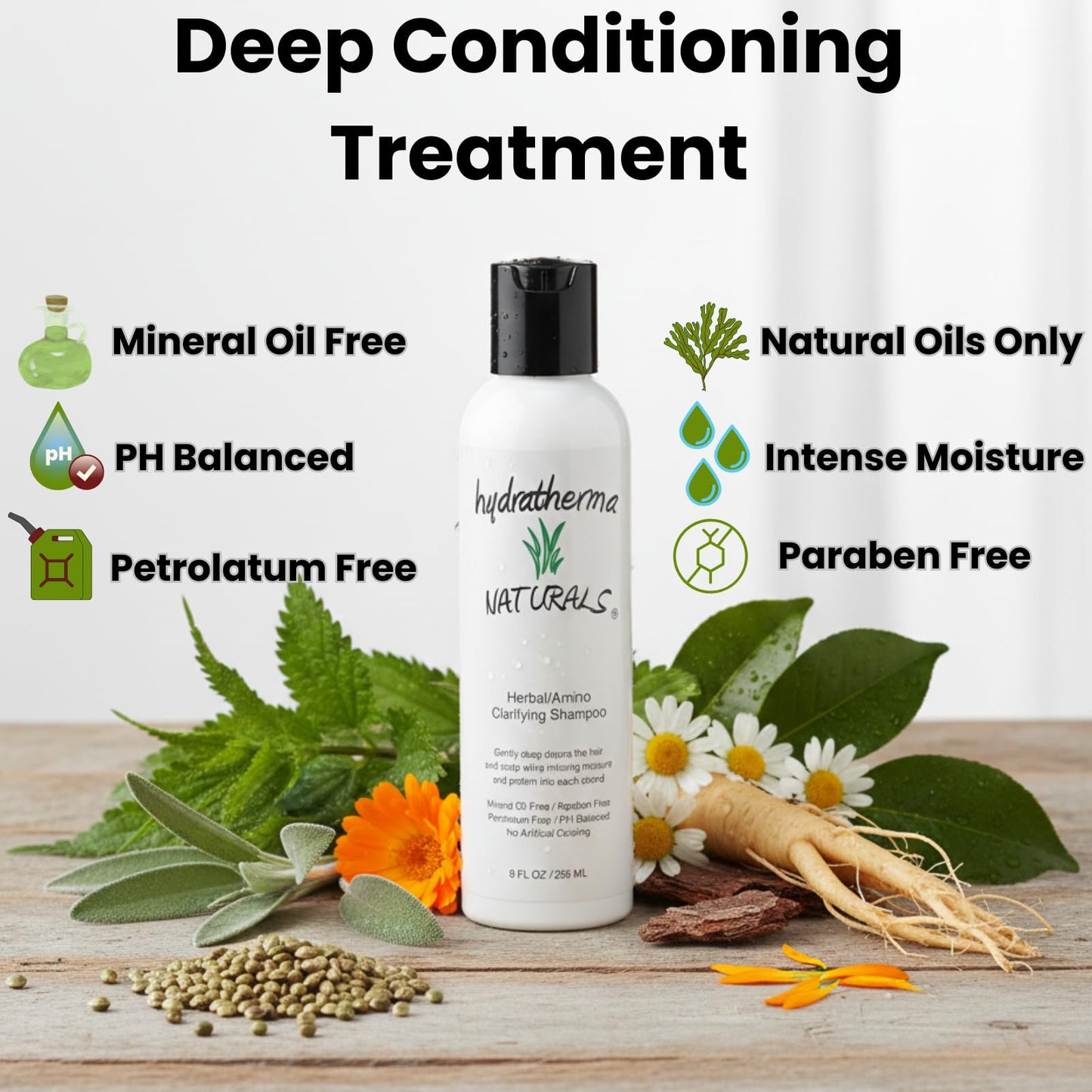 Hydratherma Naturals Herbal Amino Clarifying Shampoo, 8.0 fl. oz.