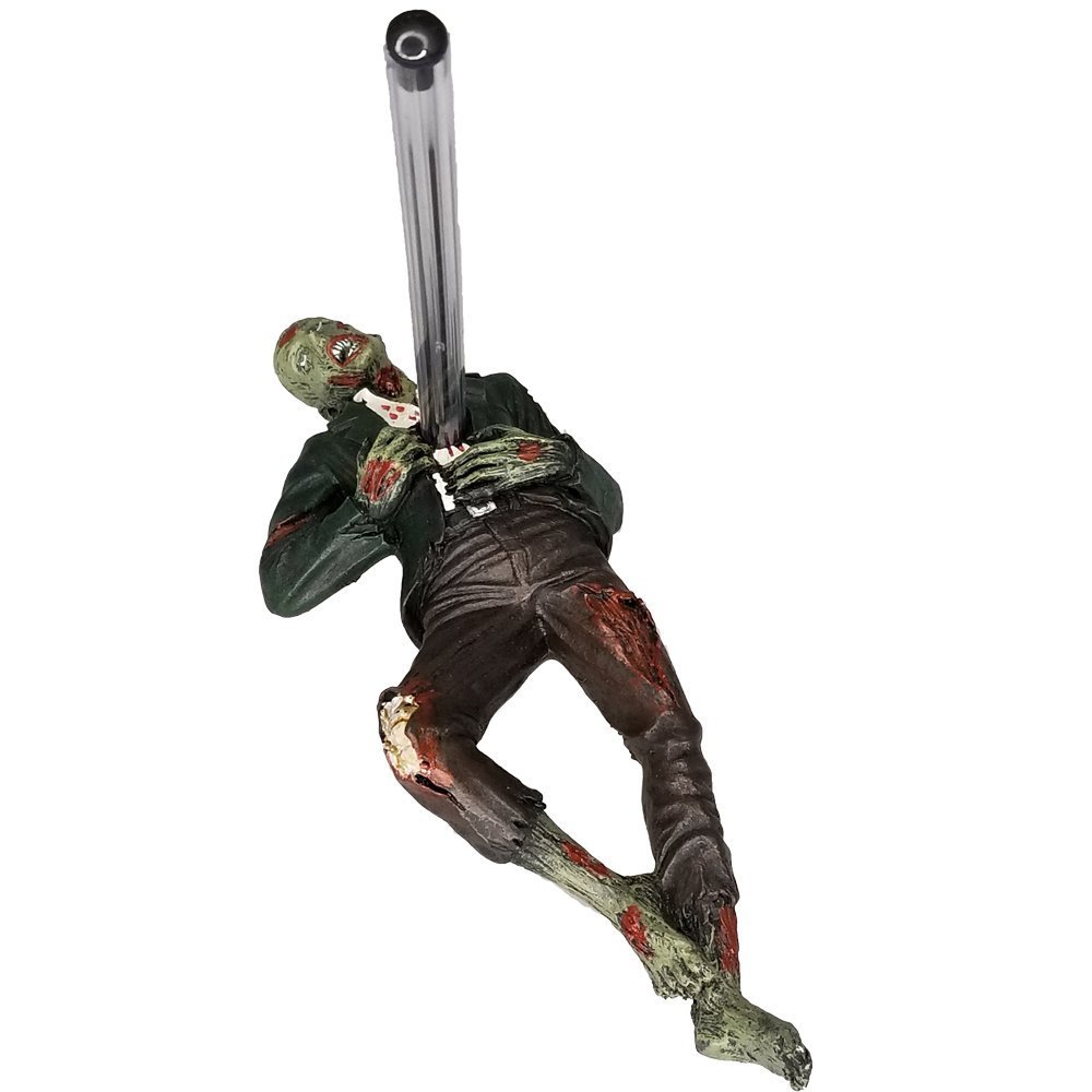 Pacific Giftware Desktop Accent Zombie Impaled Pen Holder Tabletop Halloween Decoration Walking Dead Zombie Enthusiast Collectible Figurine