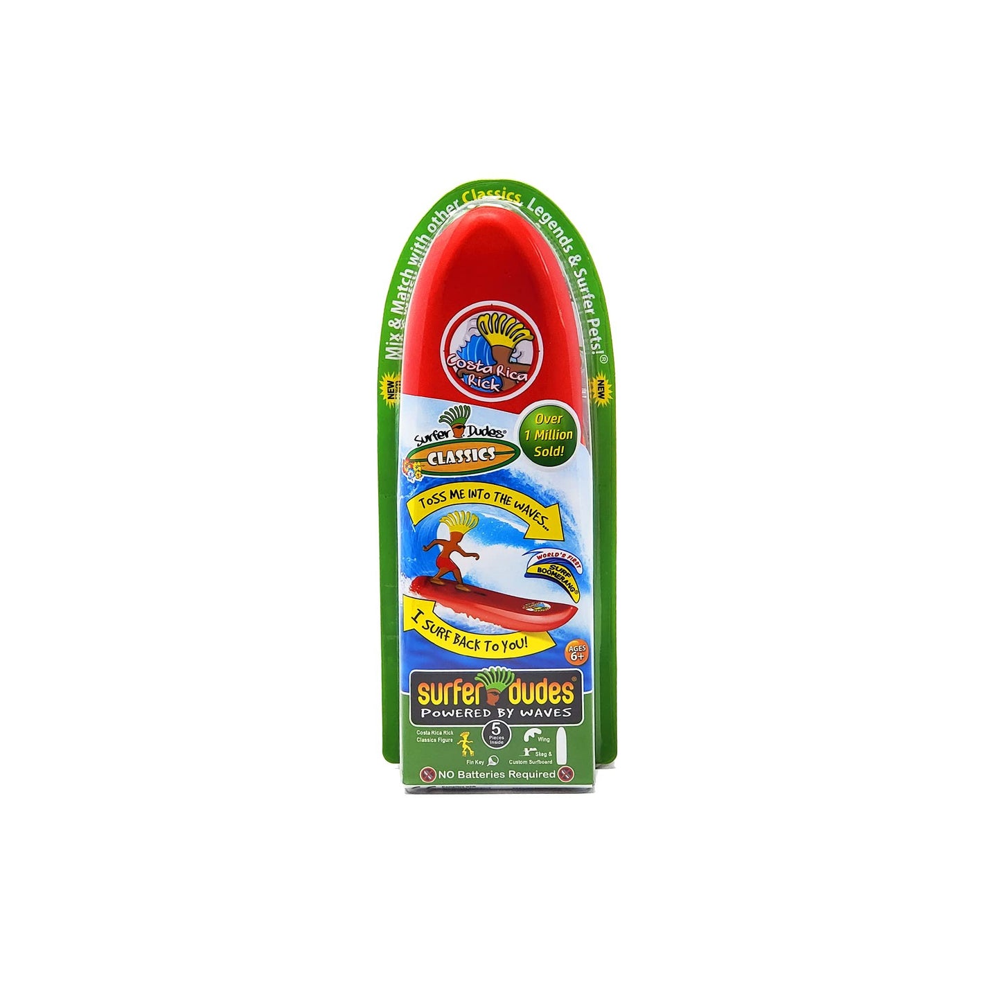 Surfer Dudes Classics Wave Powered Mini-Surfer and Surfboard Toy