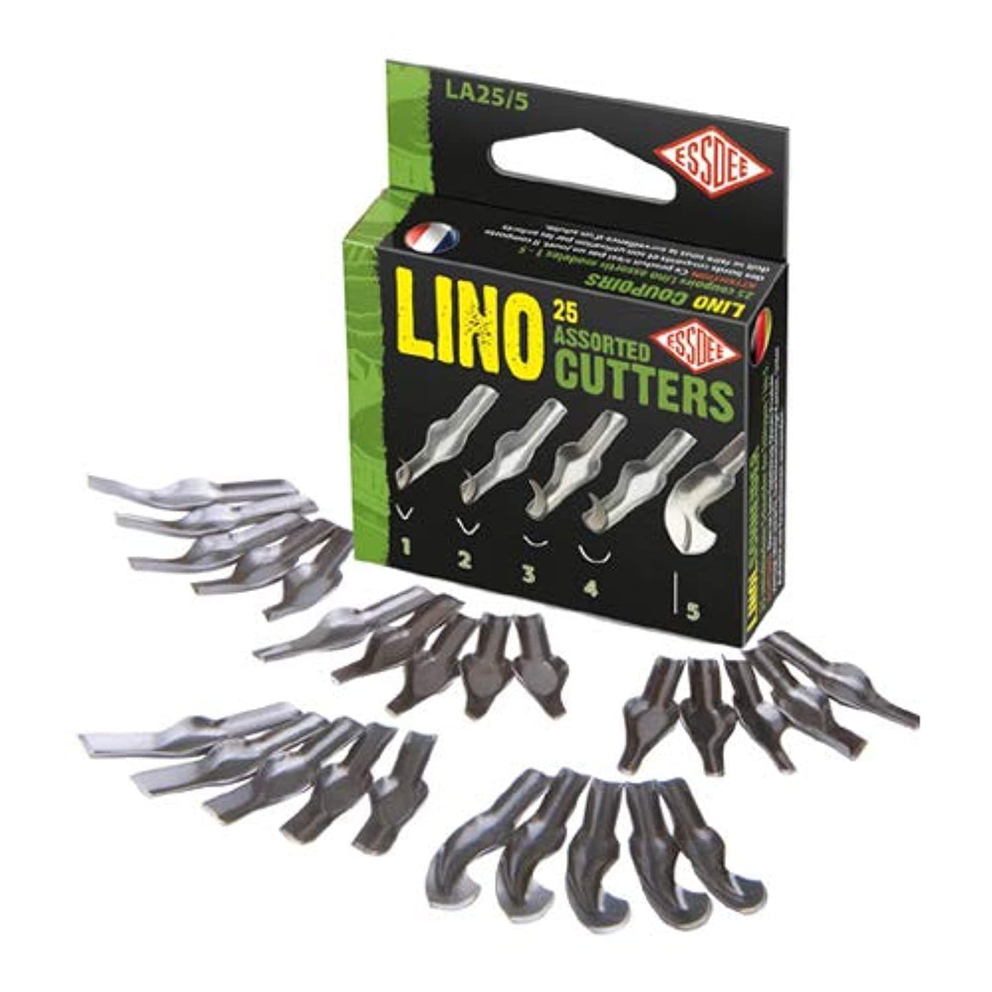 ESSDEE, Lino Cutters, Sizes 1-5, Box of 25 (LA25/5)