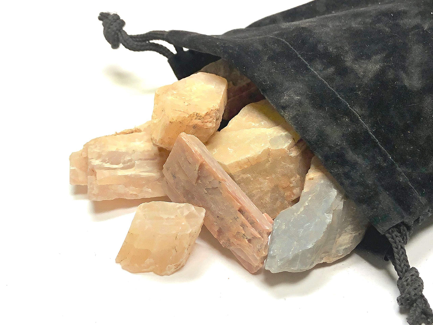 Zentron Crystal Collection Rough Moonstone - Large 1" Pieces in Velvet Bag