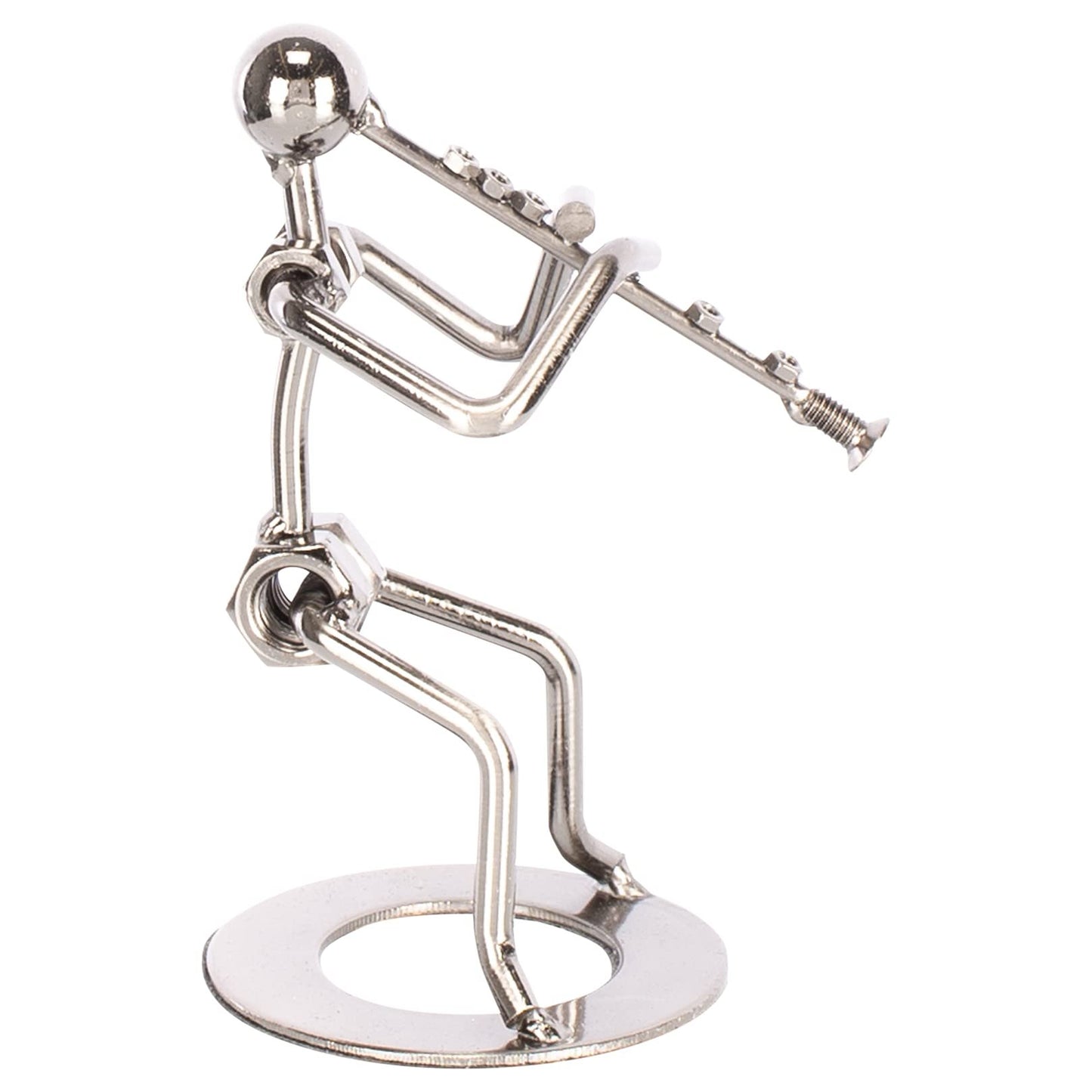 Broadway Gift Clarinet Player Silver Tone 6 inch Table Metal Decorative Musician Tabletop Figurine