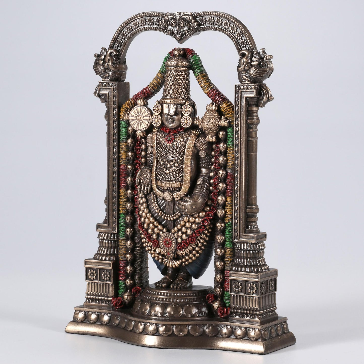 Veronese Design 8 3/8 Inch Lord Venkateswara as Balaji Cold Cast Resin Bronze Finish Statue